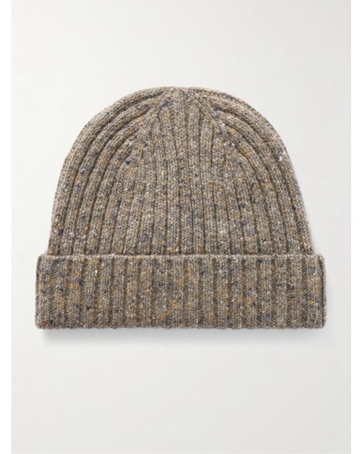 Hartford Beanie aus einer Wollmischung in Rippstrick in Natural für Herren