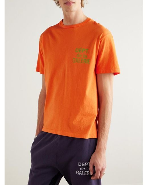 GALLERY DEPT. Orange French Logo-Print Cotton-Jersey T-Shirt for men