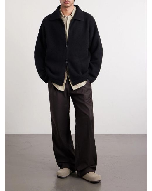 Hunter Cashmere Zip-Up Sweater di The Elder Statesman in Blue da Uomo