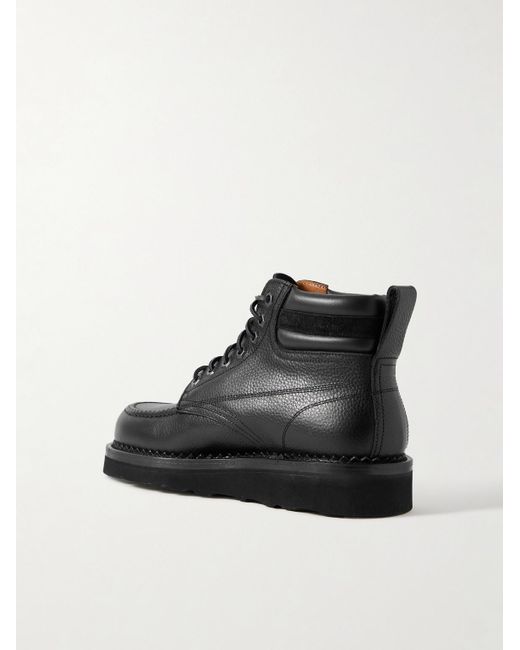 Yuketen Black Suede-Trimmed Full-Grain Leather Boots for men