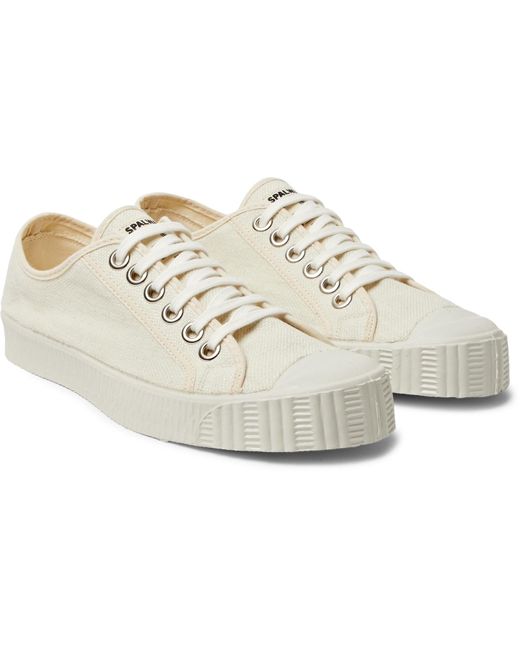 Spalwart White Special Cap-toe Linen-canvas Sneakers for men