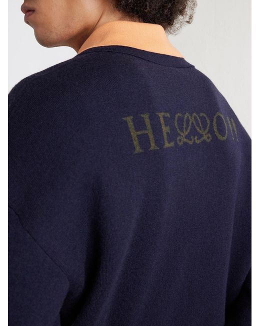 Loewe Blue Wool-blend Polo Sweater for men