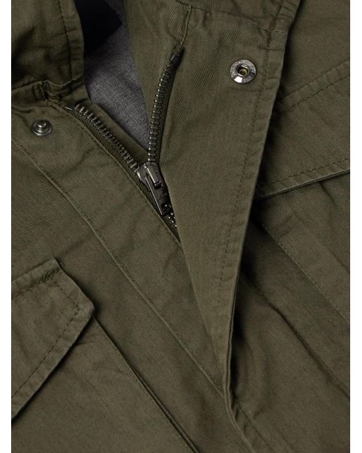 Field jacket in gabardine di cotone con cappuccio Tigri di Herno in Green da Uomo