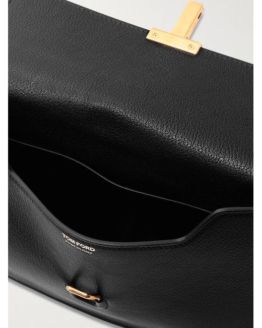 Tom Ford Black Monarch Full-grain Leather Pouch for men