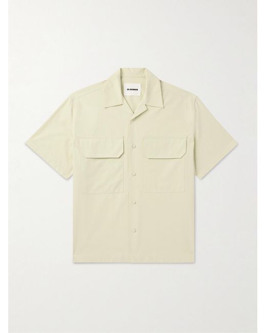 Jil Sander Natural Camp-Collar Cotton-Poplin Shirt for men