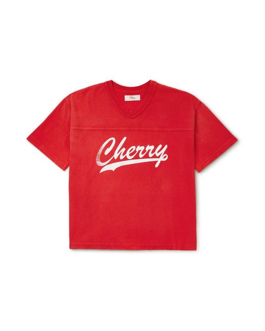 CHERRY LA Red Logo-print Cotton-jersey T-shirt for men