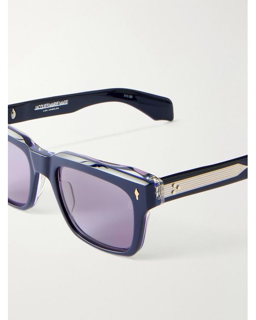 Jacques Marie Mage Blue Torino Square-Frame Acetate Sunglasses for men