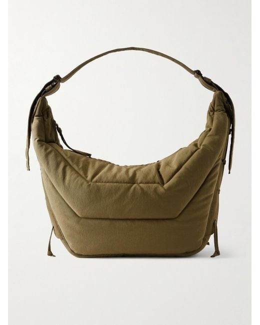 Lemaire Green Soft Game Large Quilted Nylon-canvas Messenger Bag for men