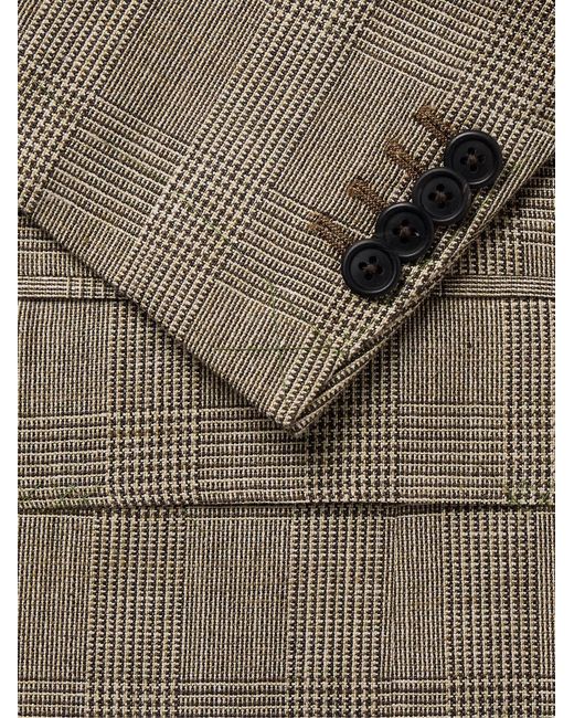 Sid Mashburn Natural Virgil No.2 Slim-Fit Prince Of Wales Checked Cotton, Silk And Linen-Blend Hopsack Blazer for men