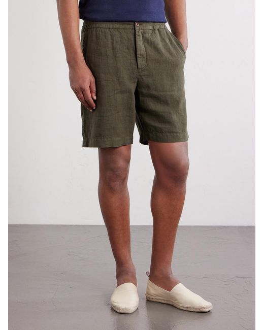 Mr P. Green Straight-Leg Linen Shorts for men