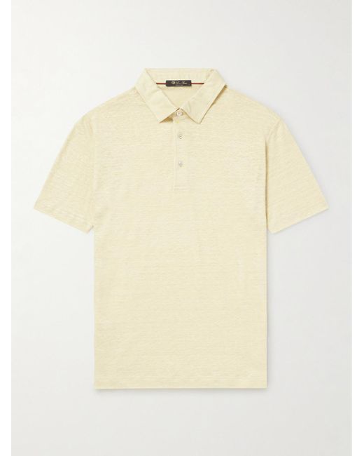 Loro Piana Natural Linen-jersey Polo Shirt for men