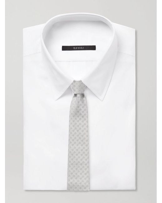 Gucci Krawatte aus Seiden-Jacquard mit "Horsebit"-Muster in Gray für Herren