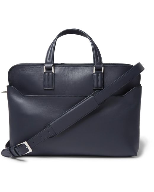 Loro Piana Blue Leather Briefcase for men