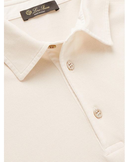 Loro Piana Natural Cotton-Piqué Polo Shirt for men