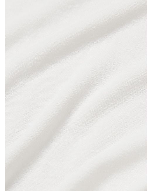 Officine Generale T-Shirt aus einer TM-Lyocell-Leinenmischung in Stückfärbung in White für Herren