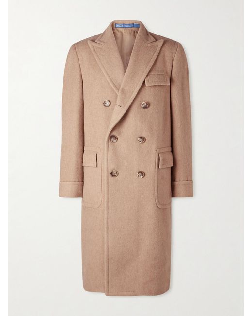 Polo Ralph Lauren Double-Breasted Camel Hair Coat in Natural for Men ...