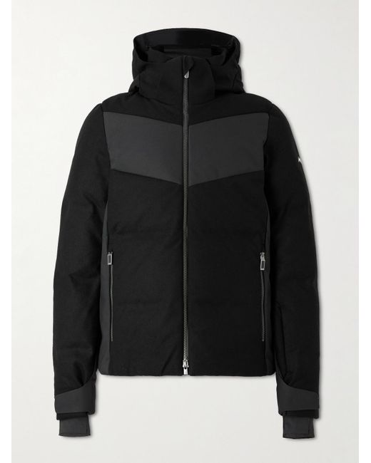 Kjus Black Arctic Luxe Panelled Quilted Merino Wool-blend Hooded Down Ski Jacket for men