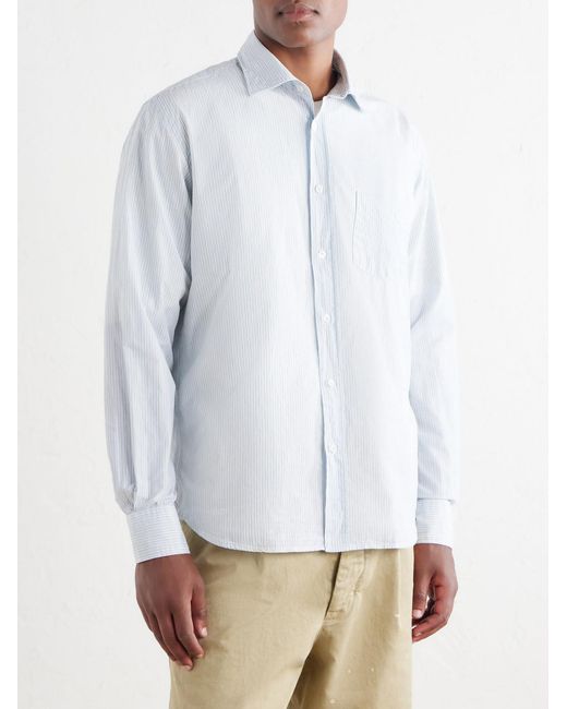Hartford White Paul Cotton-Poplin Shirt for men