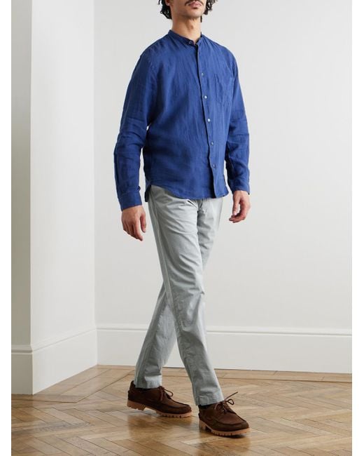 Hartford Gray Tanker Slim-Fit Straight-Leg Cotton Drawstring Trousers for men