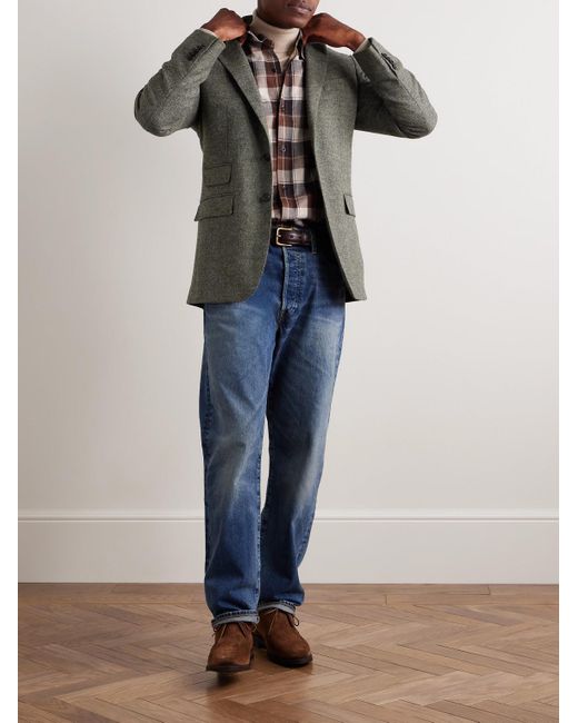 Sid Mashburn Green Kincaid No.3 Slim-Fit Herringbone Wool-Tweed Blazer for men