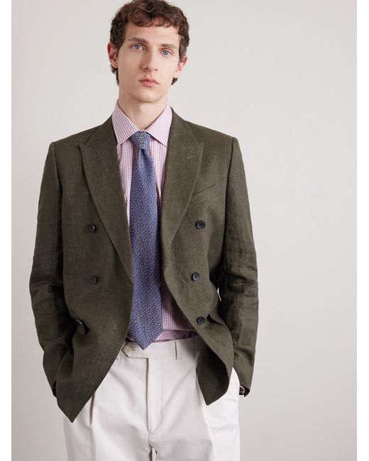 Charvet Blue 8.5Cm Embroidered Silk-Jacquard Tie for men