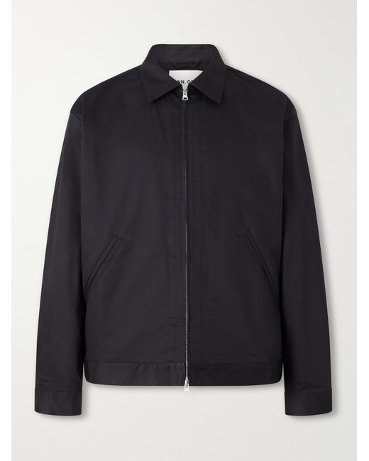 NN07 Blue Petrus 1420 Organic Stretch-Cotton Satin Jacket for men