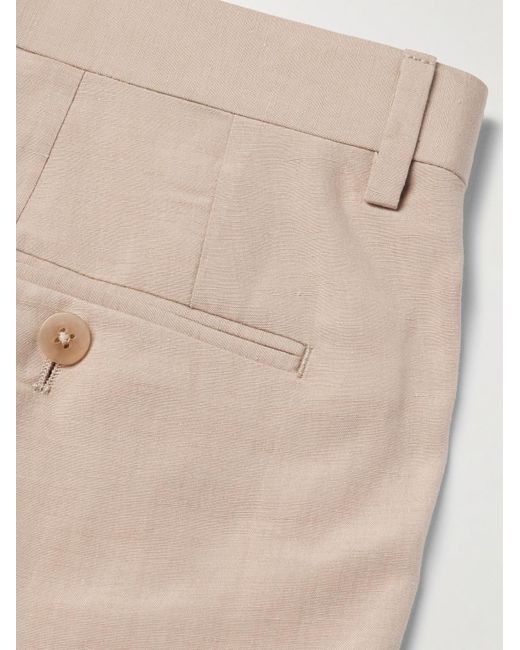 Caruso Natural Slim-fit Tapered Slub Silk And Linen-blend Suit Trousers for men