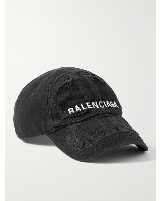 Balenciaga Black Distressed Baseball Cap