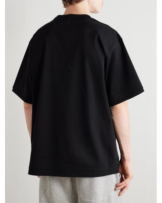 Sacai Black Layered Cotton-Jersey T-Shirt for men