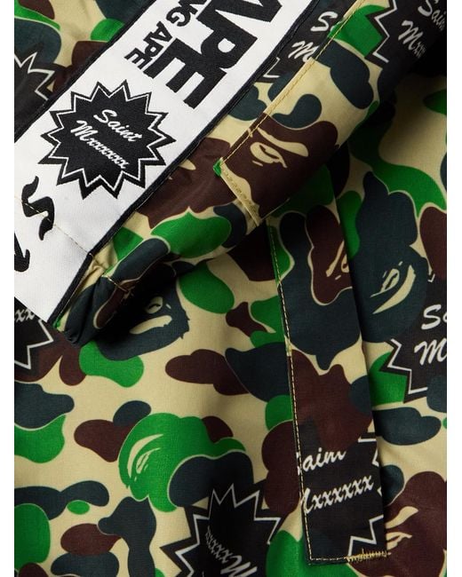 SAINT Mxxxxxx Green Bape Camouflage-Print Twill Zip-Up Jacket for men
