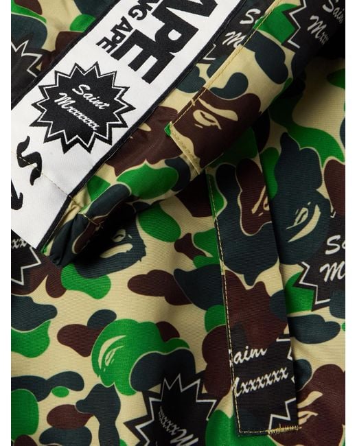SAINT Mxxxxxx Green Bape® Camouflage-print Twill Zip-up Jacket for men