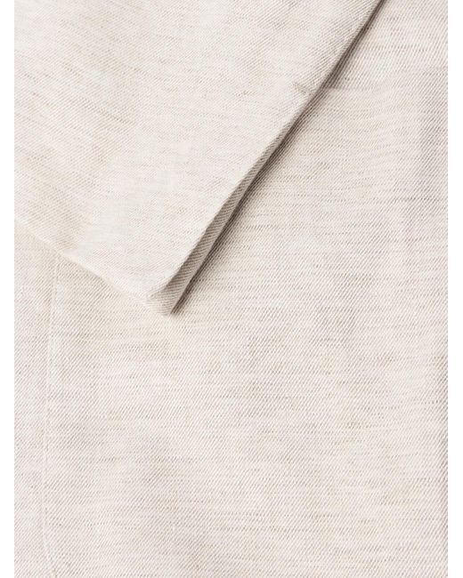 Zegna Natural Double-Breasted Linen-Twill Suit Jacket for men