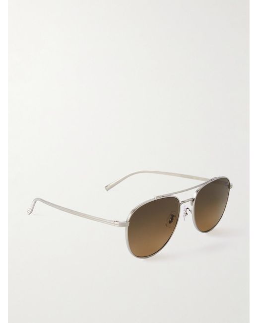 Occhiali da sole in titanio stile aviator Rivetti di Oliver Peoples in Natural da Uomo