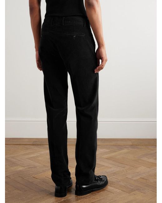 Massimo Alba Black Straight-Leg Cotton-Corduroy Trousers for men
