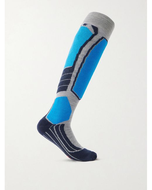 Falke Blue Sk2 Intermediate Three-pack Jacquard-knit Ski Socks for men