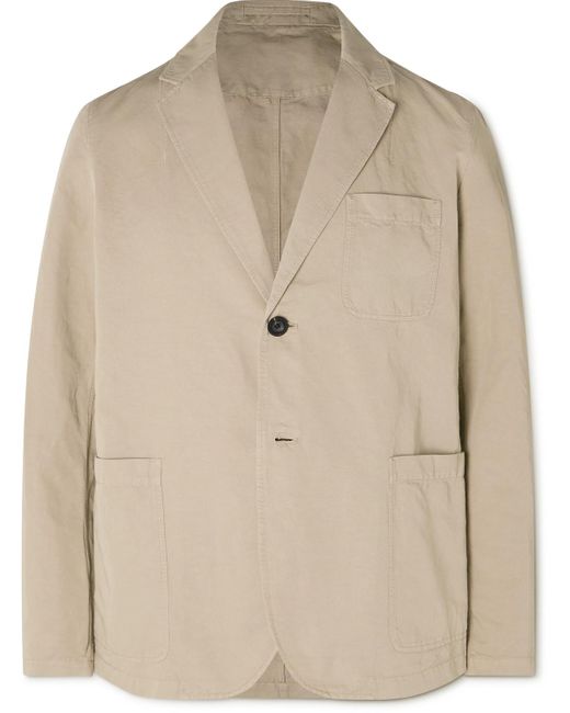 Mr P. Natural Slim-fit Unstructured Garment-dyed Cotton And Linen-blend Twill Blazer for men