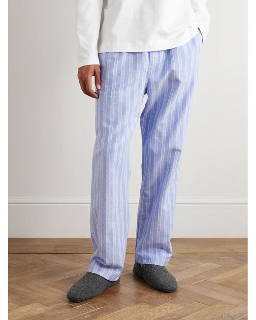 Mr P. Gray Shearling-Lined Woven Slippers for men