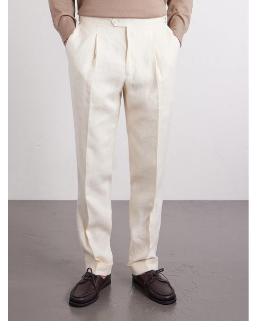 Saman Amel Natural Amie Straight-leg Wool for men