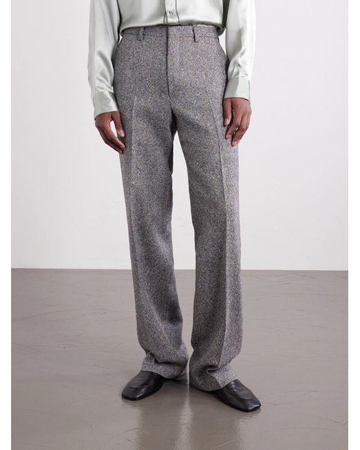 Dries Van Noten Gray Panvel Straight-leg Wool-twill Trousers for men