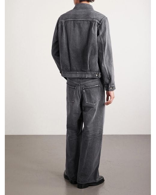Sacai Gray Beyondexx Wide-leg Belted Distressed Jeans for men