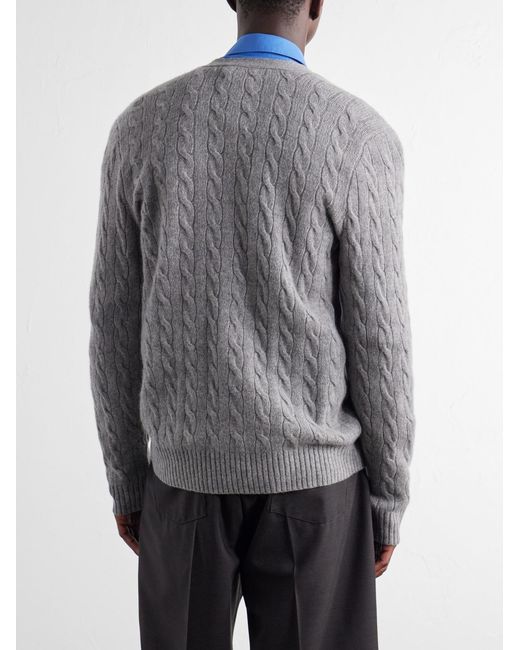 Polo Ralph Lauren Gray Wool And Cashmere-Blend Cardigan for men