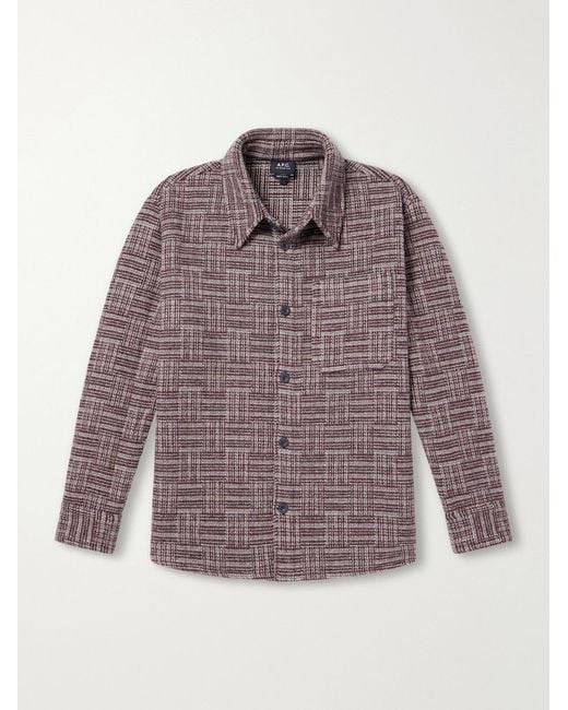 A.P.C. Purple Baptiste Merino Wool Overshirt for men