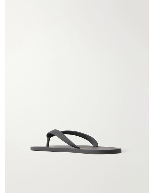 Christian Louboutin Black Logo-Embossed Rubber Flip Flops for men