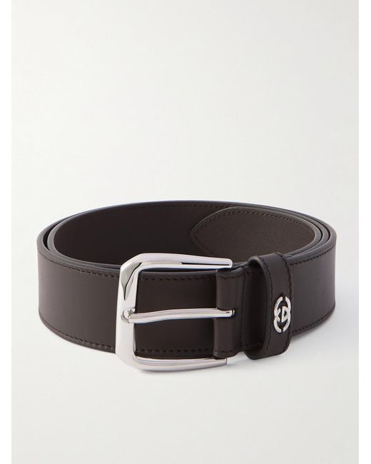 Cintura in pelle con logo di Gucci in Black da Uomo