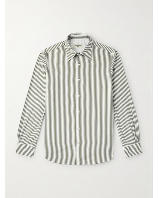 Officine Generale Gray Giacomo Striped Cotton-poplin Shirt for men
