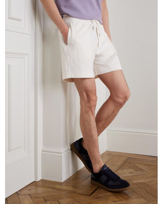 Mr P. Natural Straight-leg Organic Cotton-terry Drawstring Shorts for men