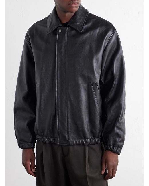 Ssstein Black Leather Jacket for men