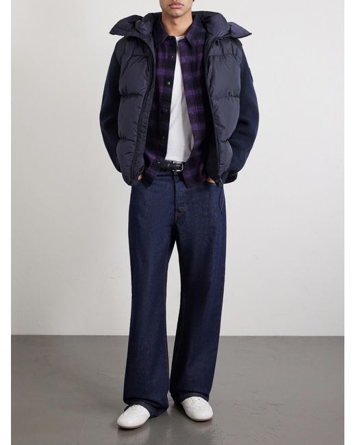 Canada Goose Blue Hybridge Wool And Quilted Shell Hooded Down Jacket for men