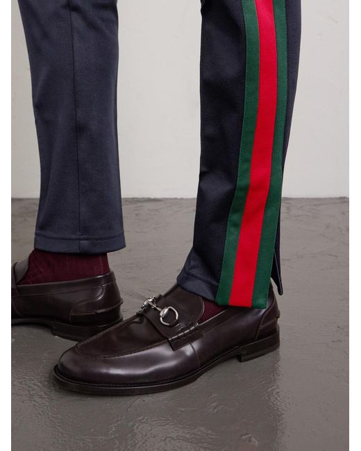 Gucci Blue Straight-Leg Striped Jersey Sweatpants for men