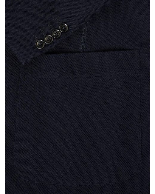 Zegna Blue Wool And Cotton-blend Piqué Blazer for men